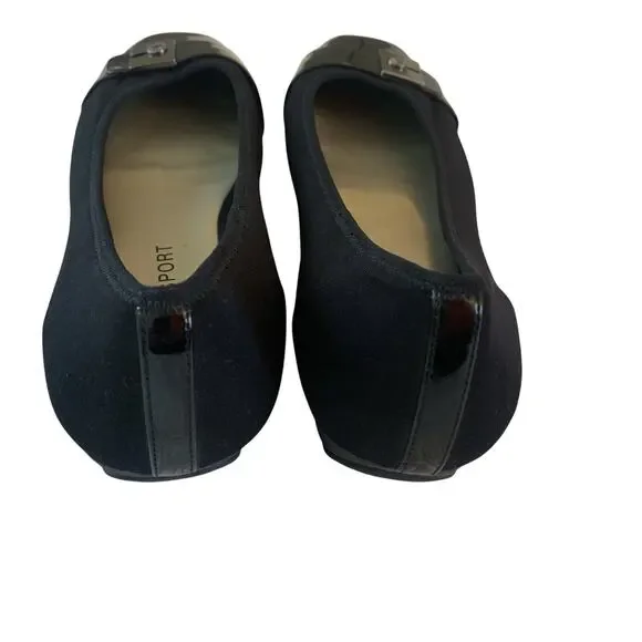 Anne Klein Black Flats with Silver Accents - Picture 7 of 10